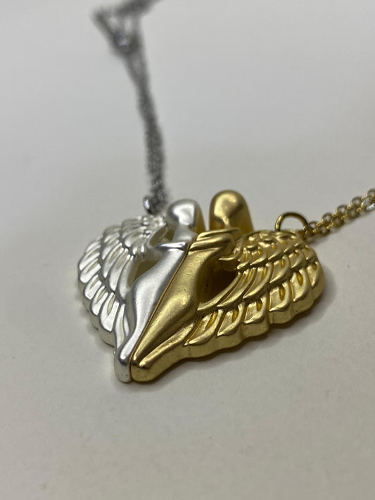 Double Magnet Angel Heart Pendant Necklace